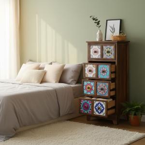خزانة جانبية خشبية بتصميم فسيفسائي - 3