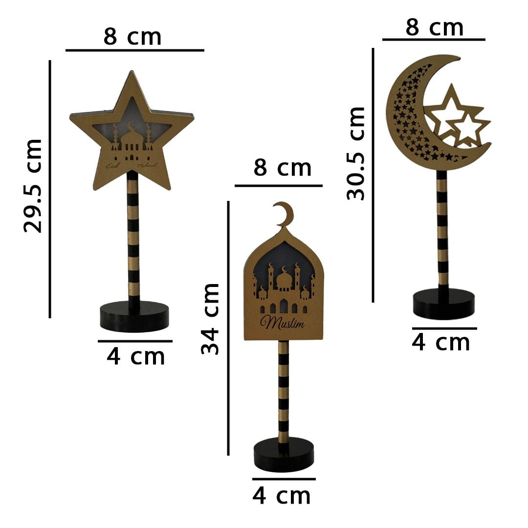 Wooden Eid decorations set with LED lighting product thumbnail 20