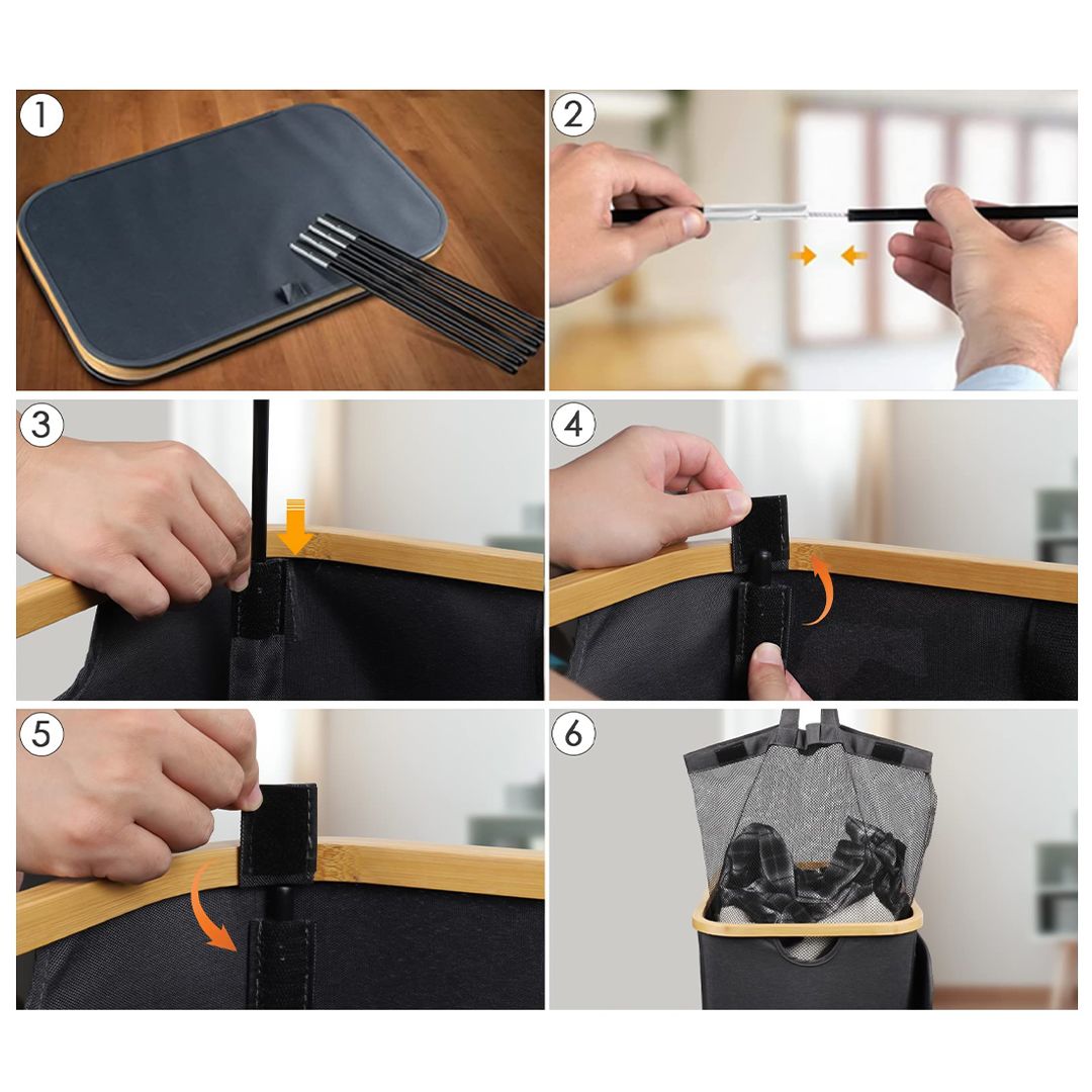 سلة غسيل ثلاثية مع غطاء ضد الماء - 9