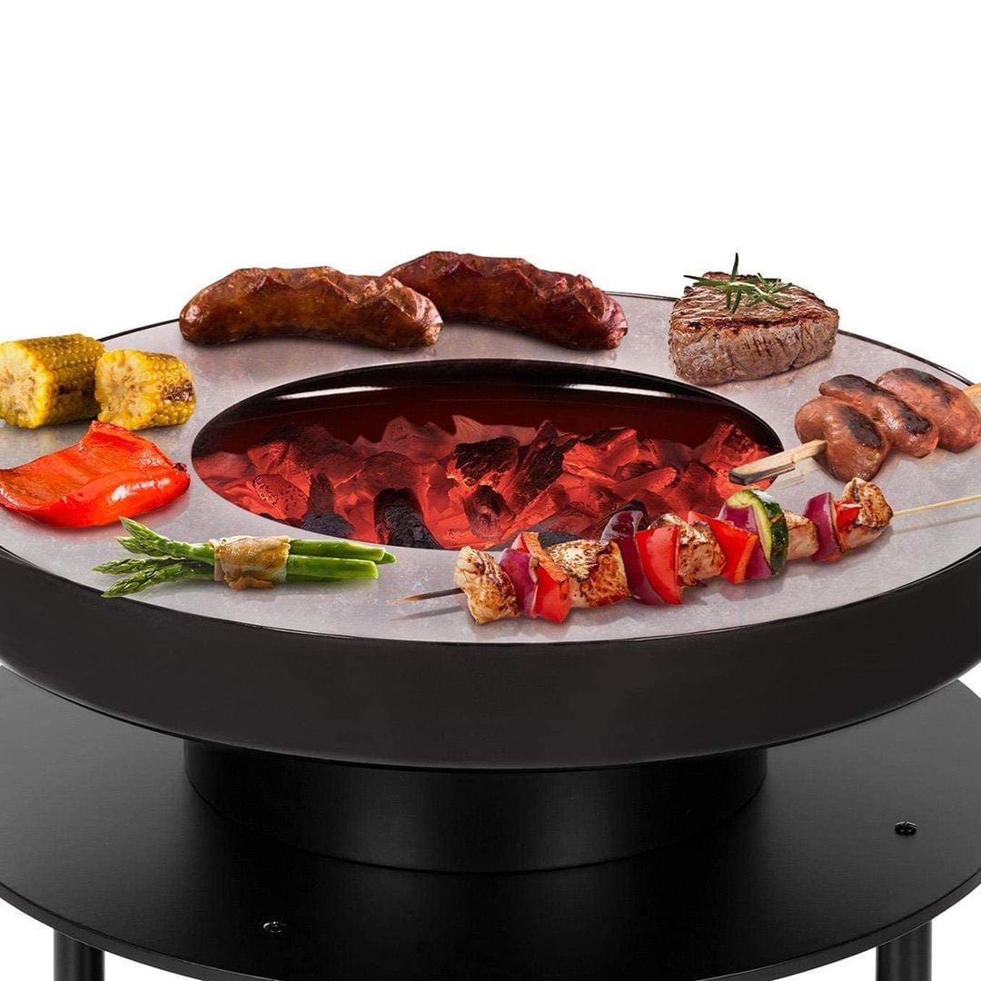  موقد الحطب الخارجي مع مساحة تخزين - 2