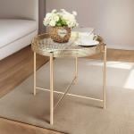 طاولة صينية تقديم معدنية ذهبية - 3