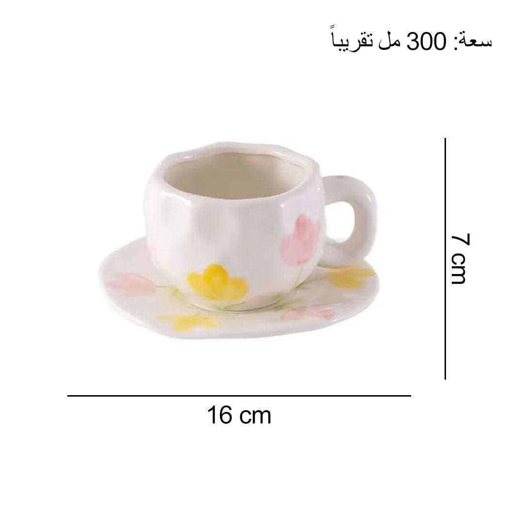 Cup with Colorful Flower Pattern Saucer product thumbnail 3
