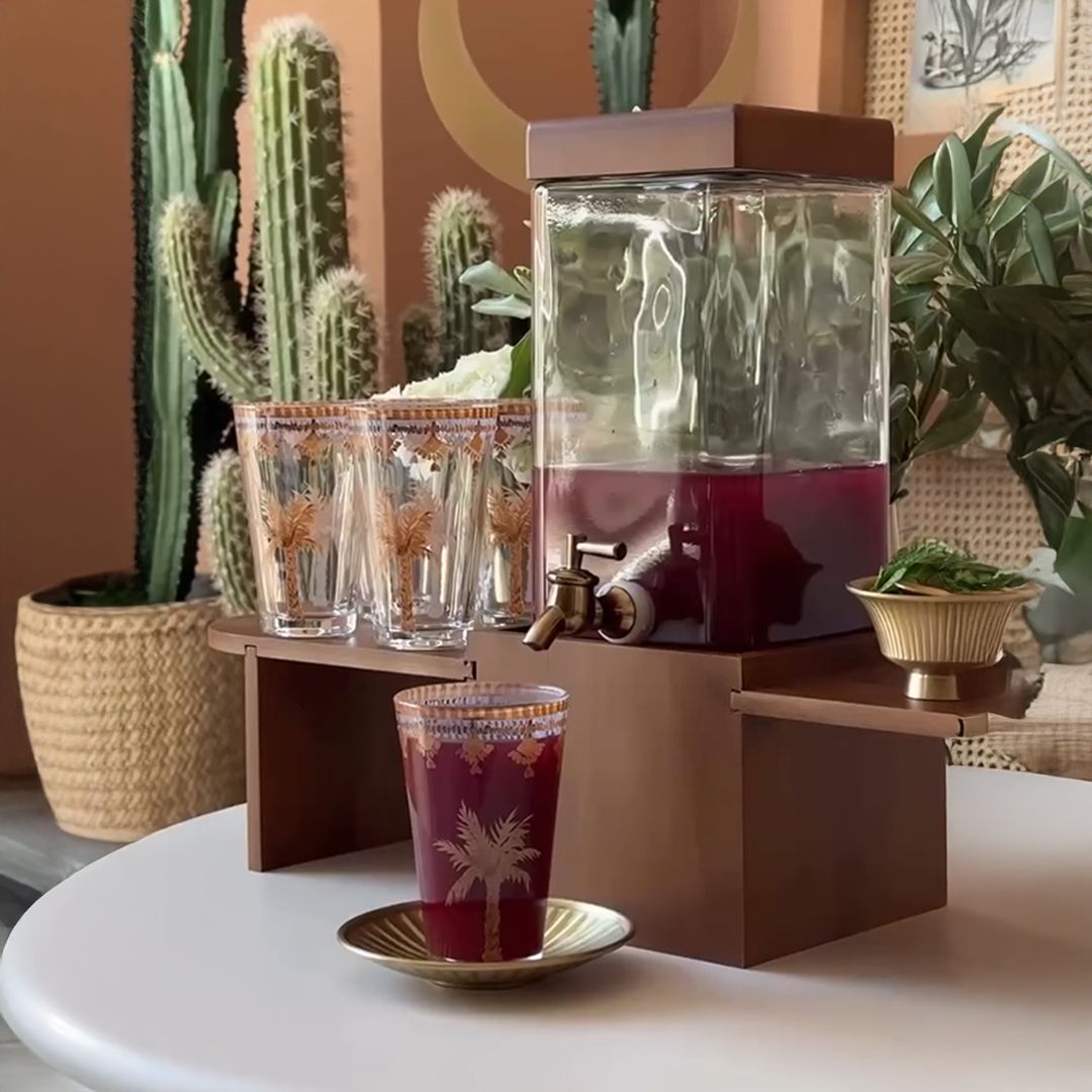 موزع المشروبات مع ستاند خشبي - 11