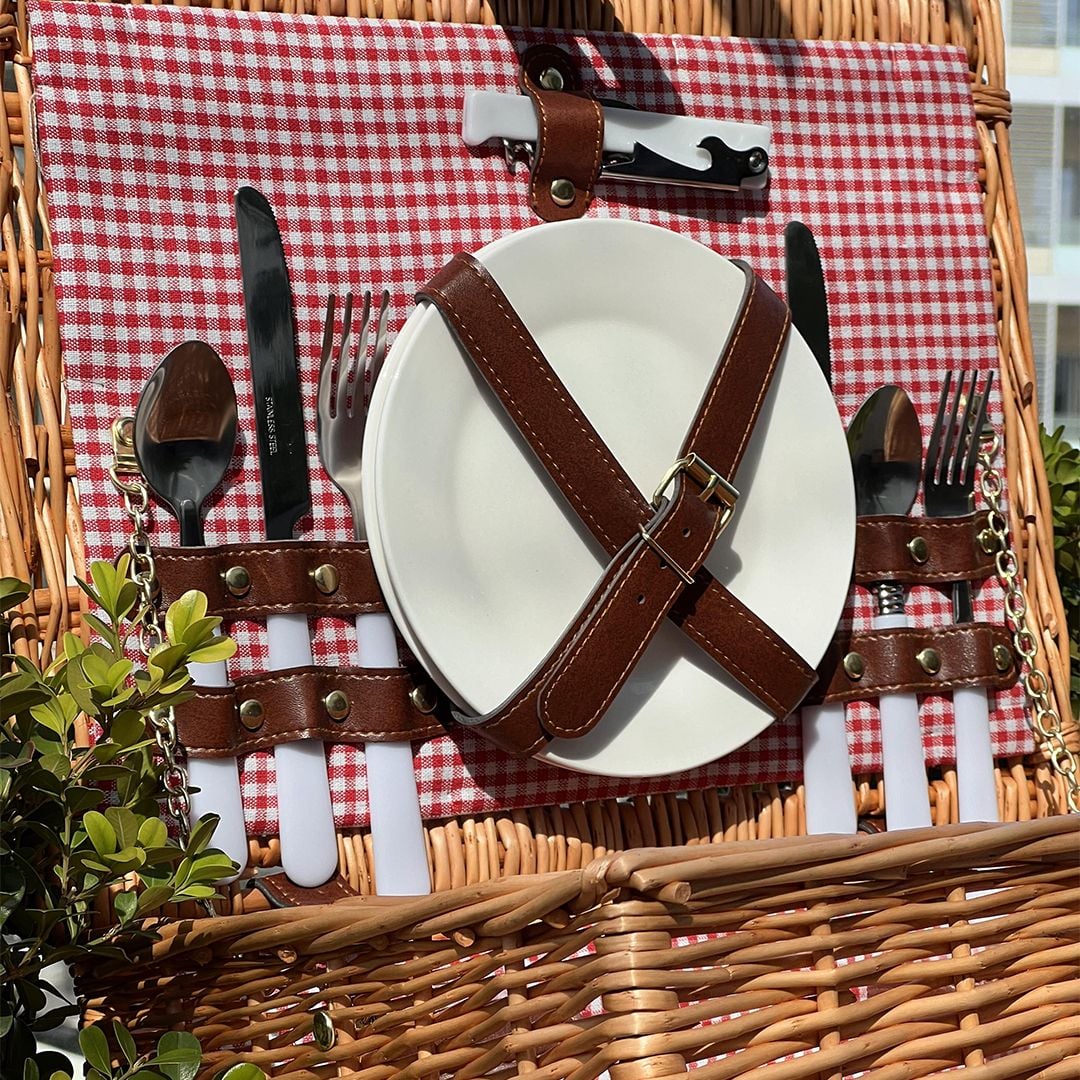 سلة النزهات المتكاملة من الراتان - 12