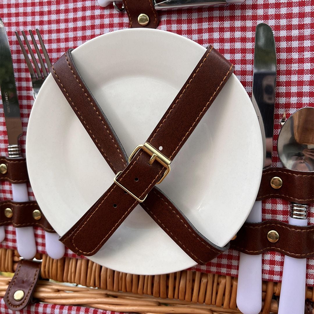 سلة النزهات المتكاملة من الراتان - 7