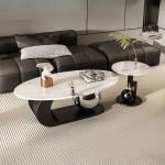 طقم طاولات وسط بيضاوية بتصميم فاخر - 4