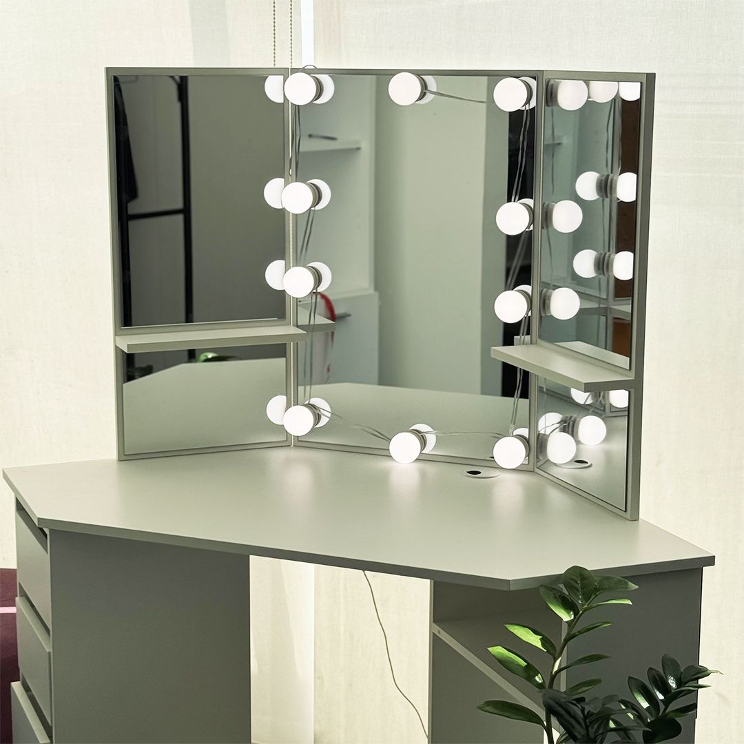 تسريحة بمرآة ثلاثية و خمس أدراج - 7