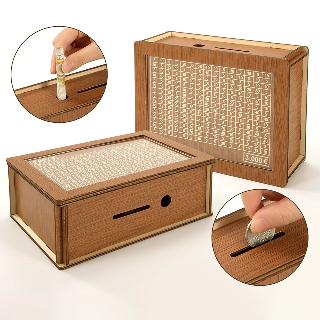 حصالة خشبية مع عداد - 6