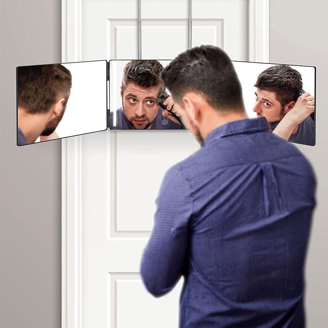 مرآة ثلاثية الجوانب قابلة للطي والتعليق - 16