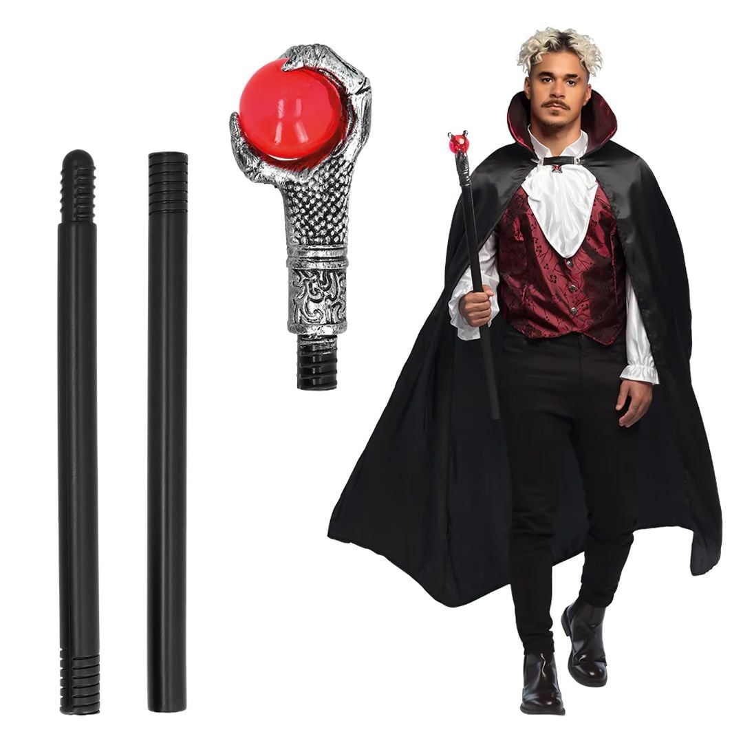 Walking Cane with Crystal Ball Handle - 5