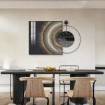 ساعة حائط دائرية مع صورة جدارية - 2