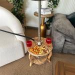 ستاند أرجيلة خشبي فاخر بسطح مقسّم للتسالي من روح - 12