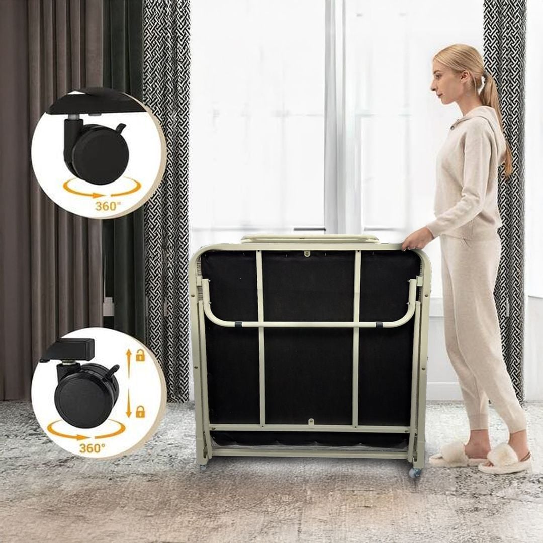 سرير قابل للطي مع فرشة مدمجة - 2