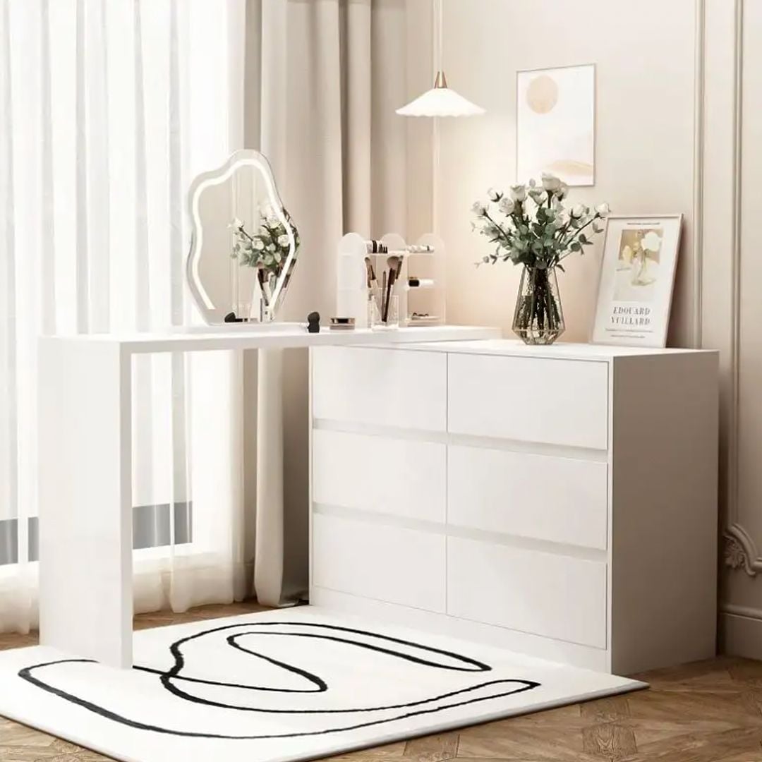 طاولة مكياج مع أدراج تخزين - 5