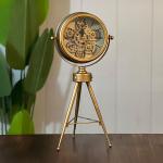 Golden Gear Art Table Clock