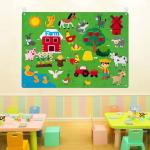 لوحة تعليمية من اللباد للأطفال بنمط حيوانات المزرعة - 5