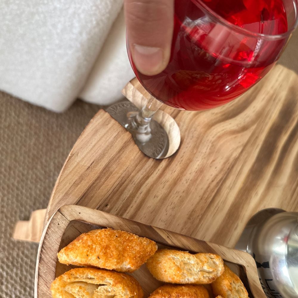 ستاند أرجيلة خشبي فاخر بسطح مقسّم للتسالي من روح - 10