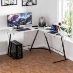 مكتب خشبي على شكل حرف L - 4