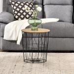 طاولة معدنية متعددة الاستخدام بغطاء خشبي - 2