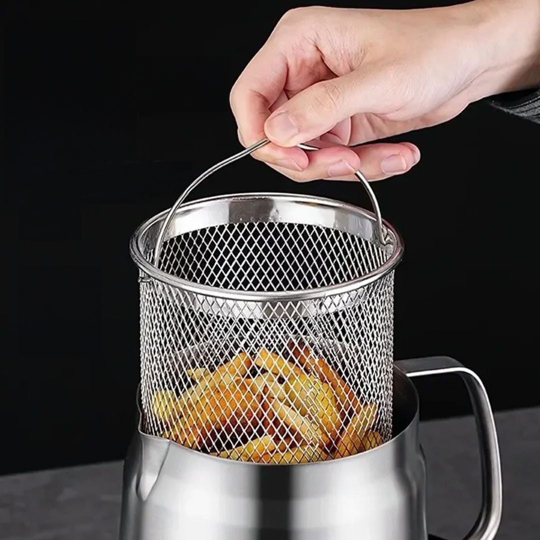 مقلاة زيت عميقة مع مصفاة - 7