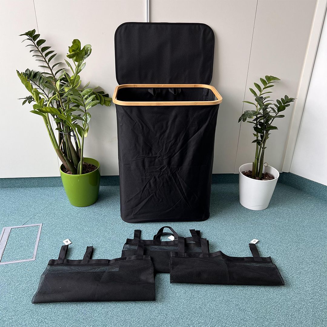 سلة غسيل ثلاثية مع غطاء ضد الماء - 8