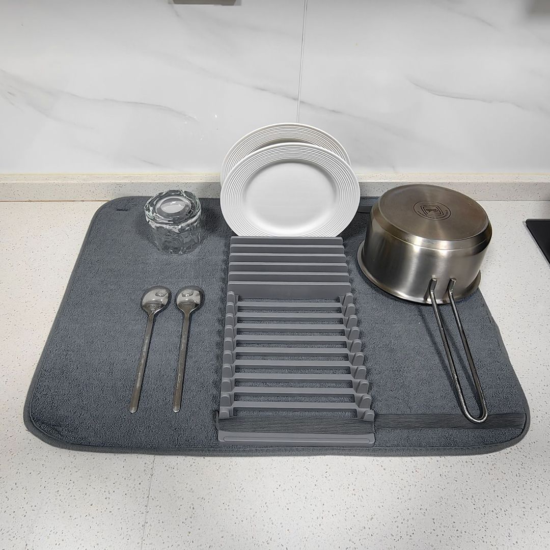 رف وبساط تجفيف الأطباق - 8