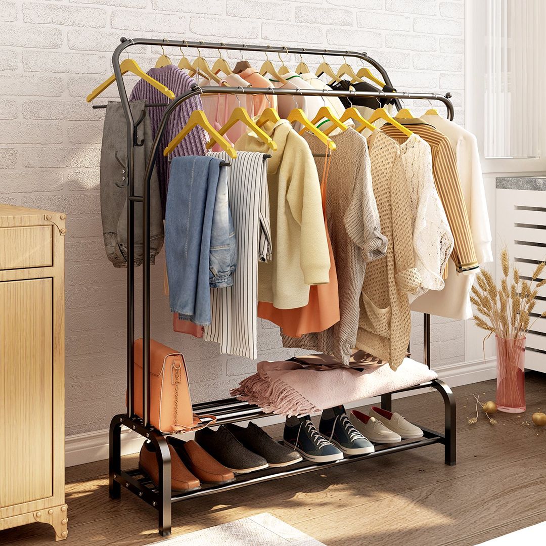 Clothes Hanger with Top Rod Clothes Shelves