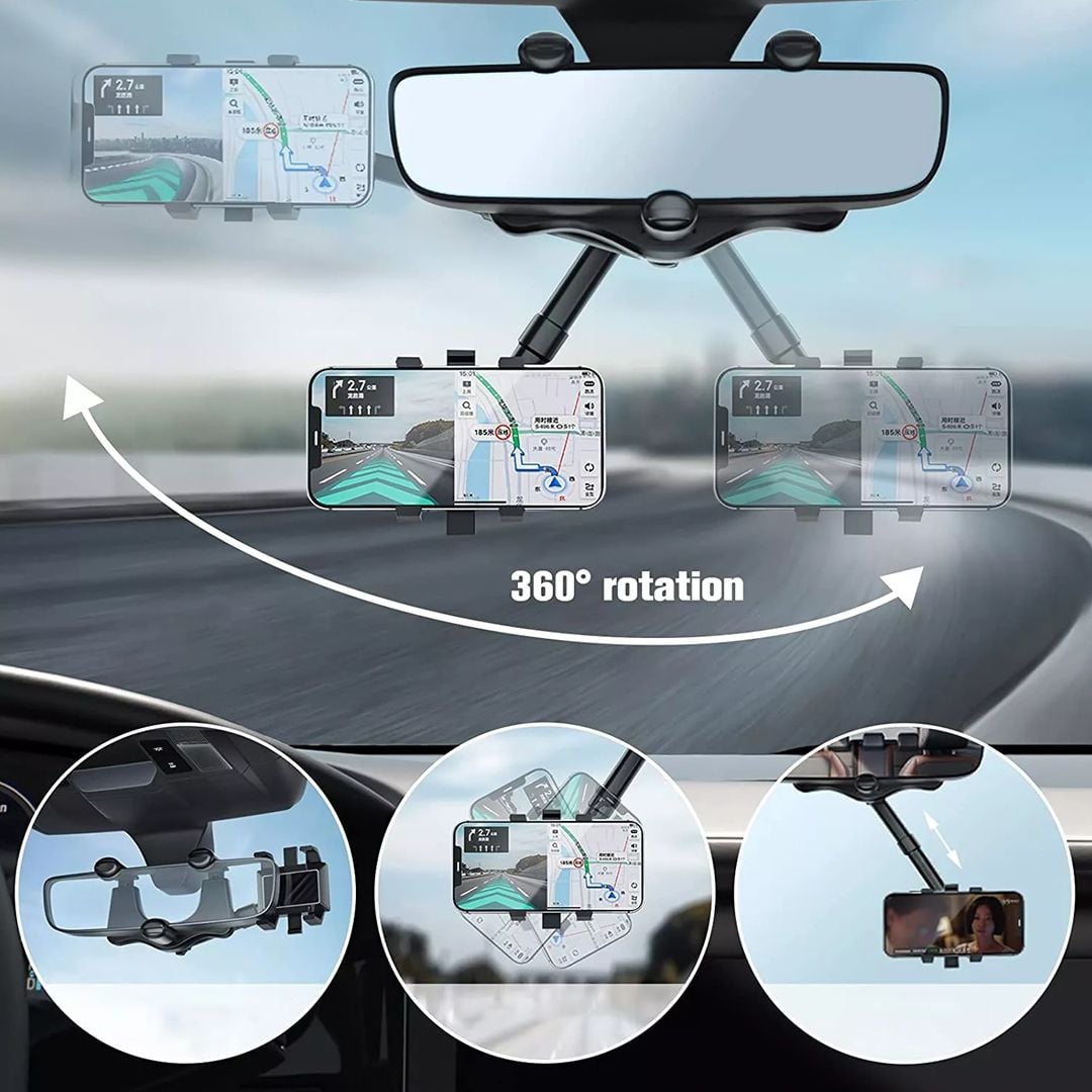 Auto Rearview Mirror Car Phone Holder product thumbnail 4