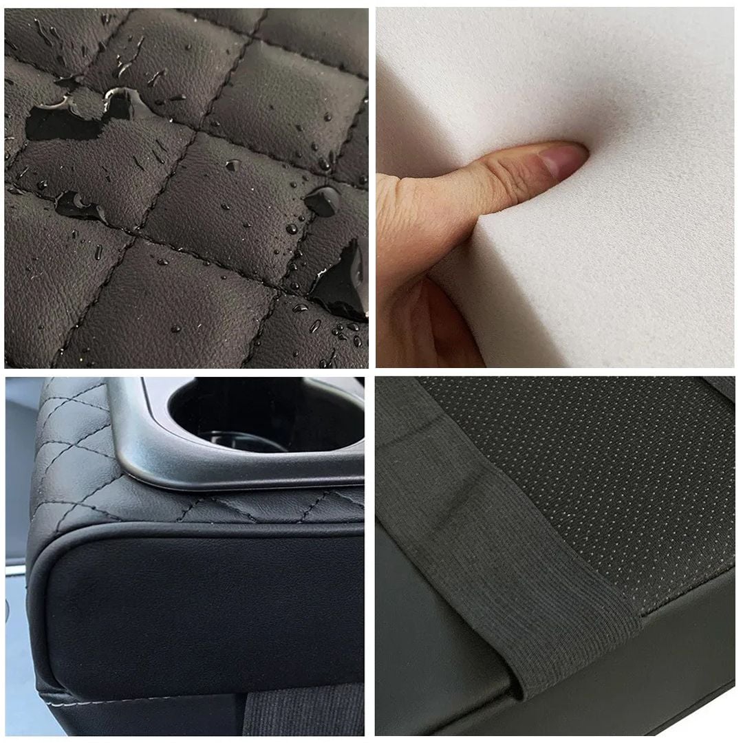 مسند مبطن فاخر للسيارة مع حامل أكواب - 7