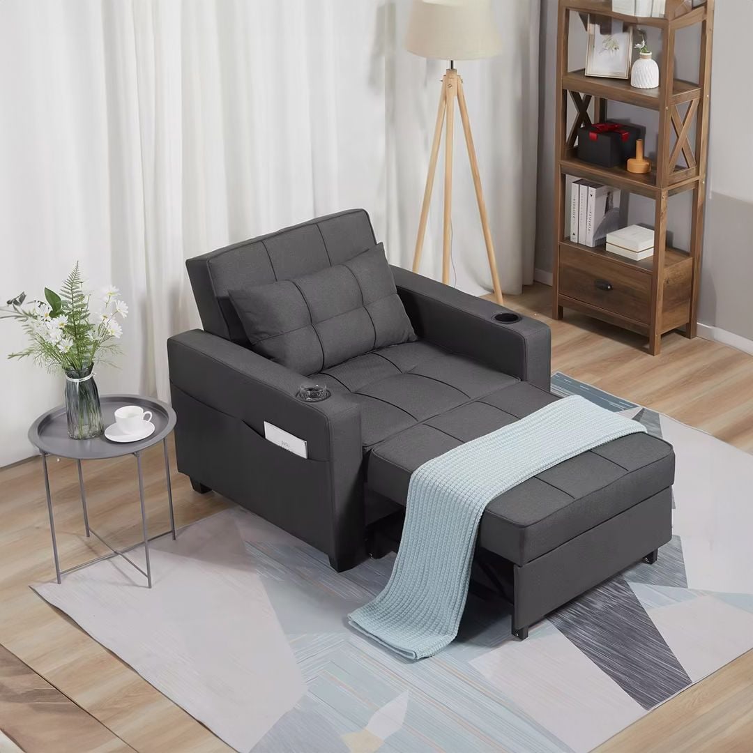 أريكة و سرير بتصميم عصري مع حاملات للأكواب - 1