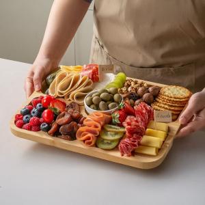 Bamboo Serving Tray with Acrylic Lid - 2