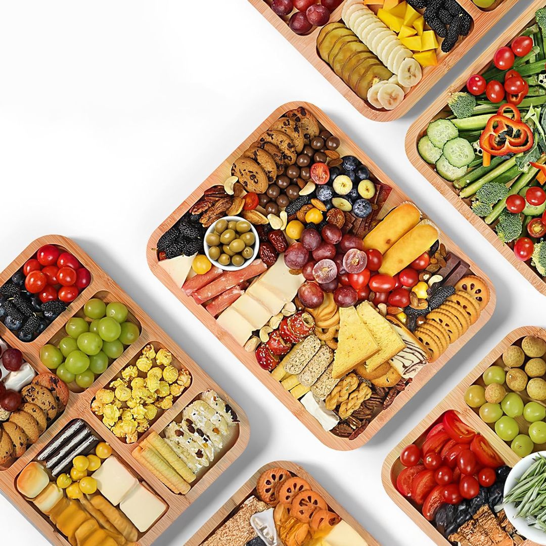 Bamboo Serving Tray with Acrylic Lid - 4