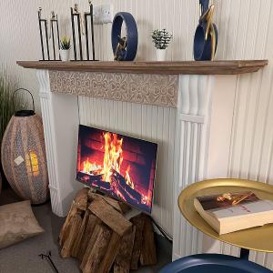 ديكور الموقد الخشبي بتصميم عصري - 4