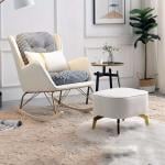 كرسي هزاز جلد فاخر مع مسند قدم - 2