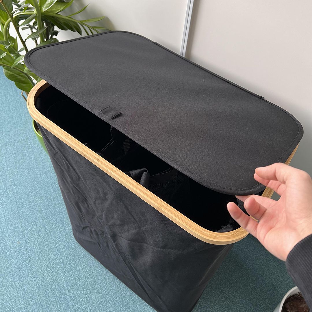 سلة غسيل ثلاثية مع غطاء ضد الماء - 6