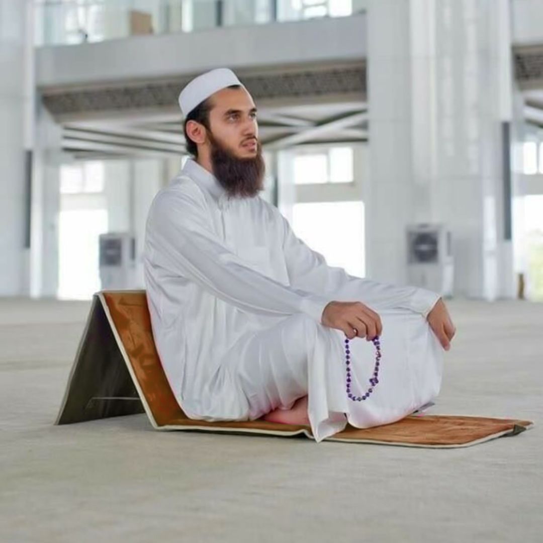 سجادة صلاة قابلة للطي مع مسند ظهر - 7