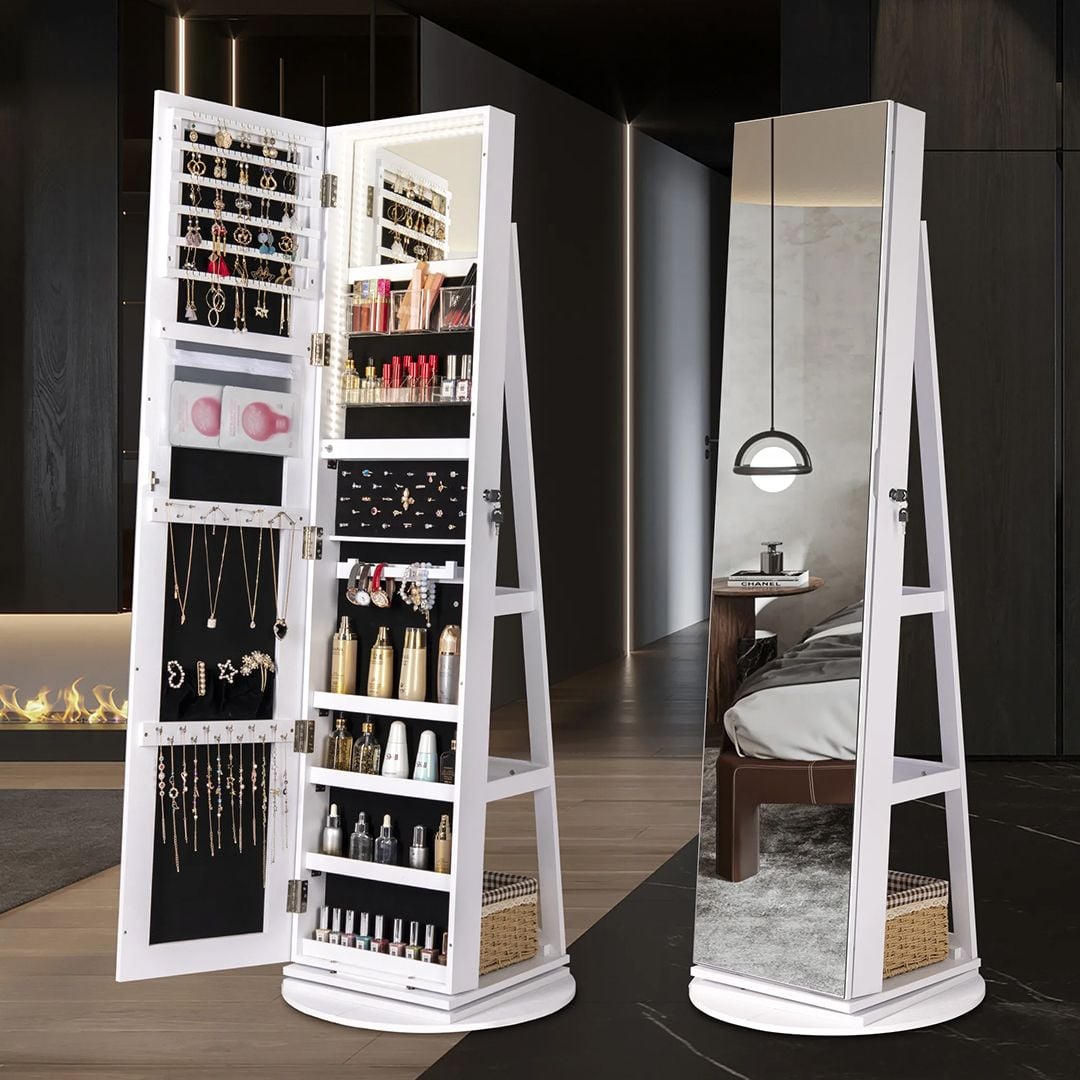 مرآة مع خزانة مجوهرات مضيئة	 - 1