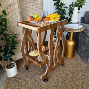 ترولي ضيافة خشبي بتصميم أهلاً من روح