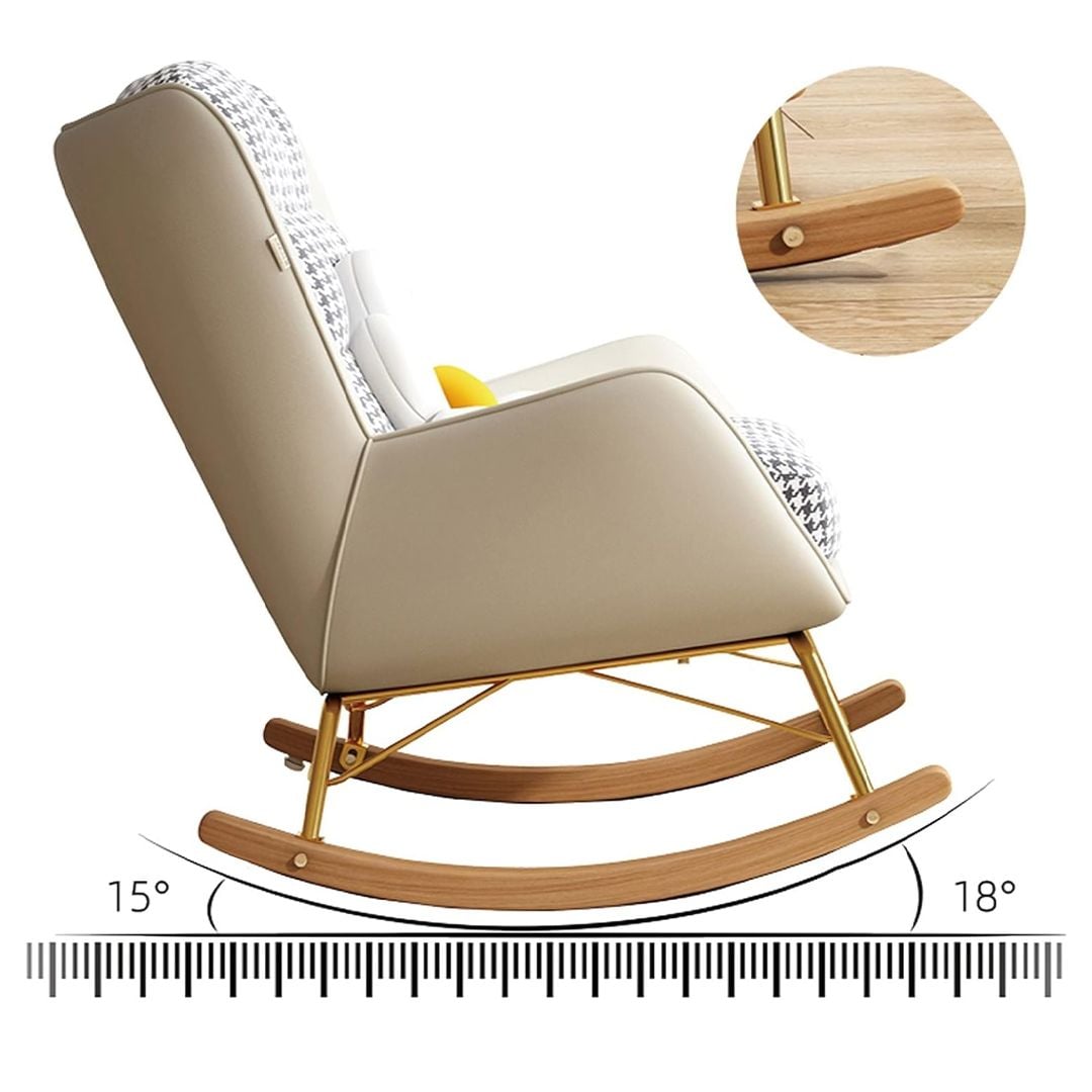 كرسي هزاز جلد فاخر مع مسند قدم - 9