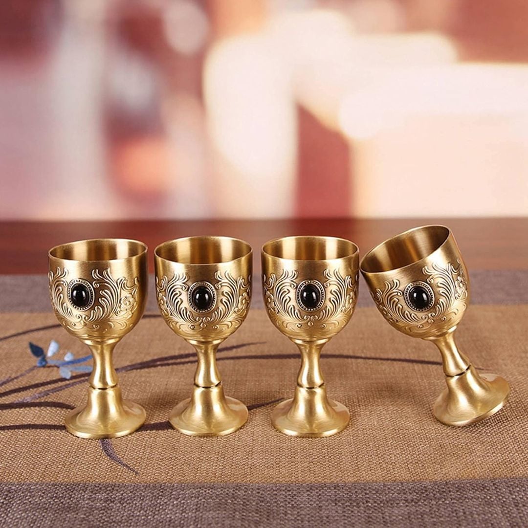 إبريق عثماني للشاي مع أربع كؤوس - 7