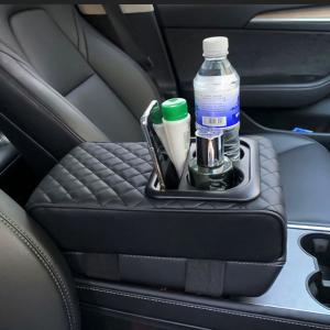 مسند مبطن فاخر للسيارة مع حامل أكواب - 2