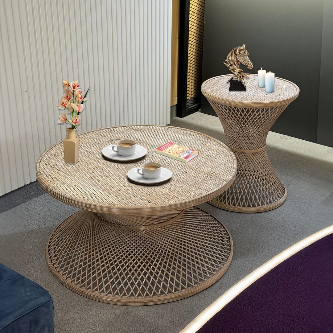 Japanese Style Rattan Table Set product thumbnail 2