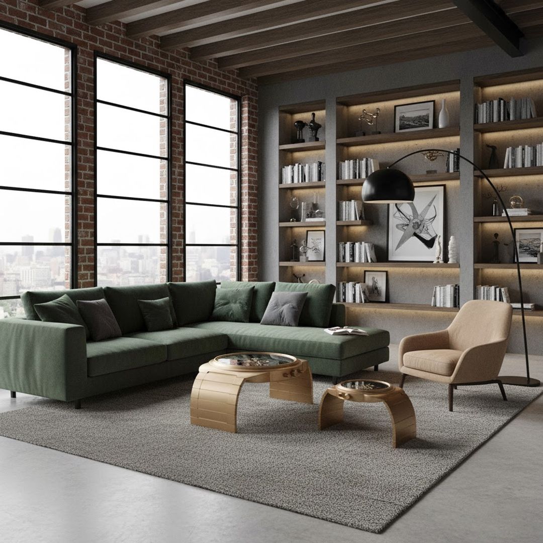 طقم طاولات بتصميم ساعة يد تروس الذهبية - 14