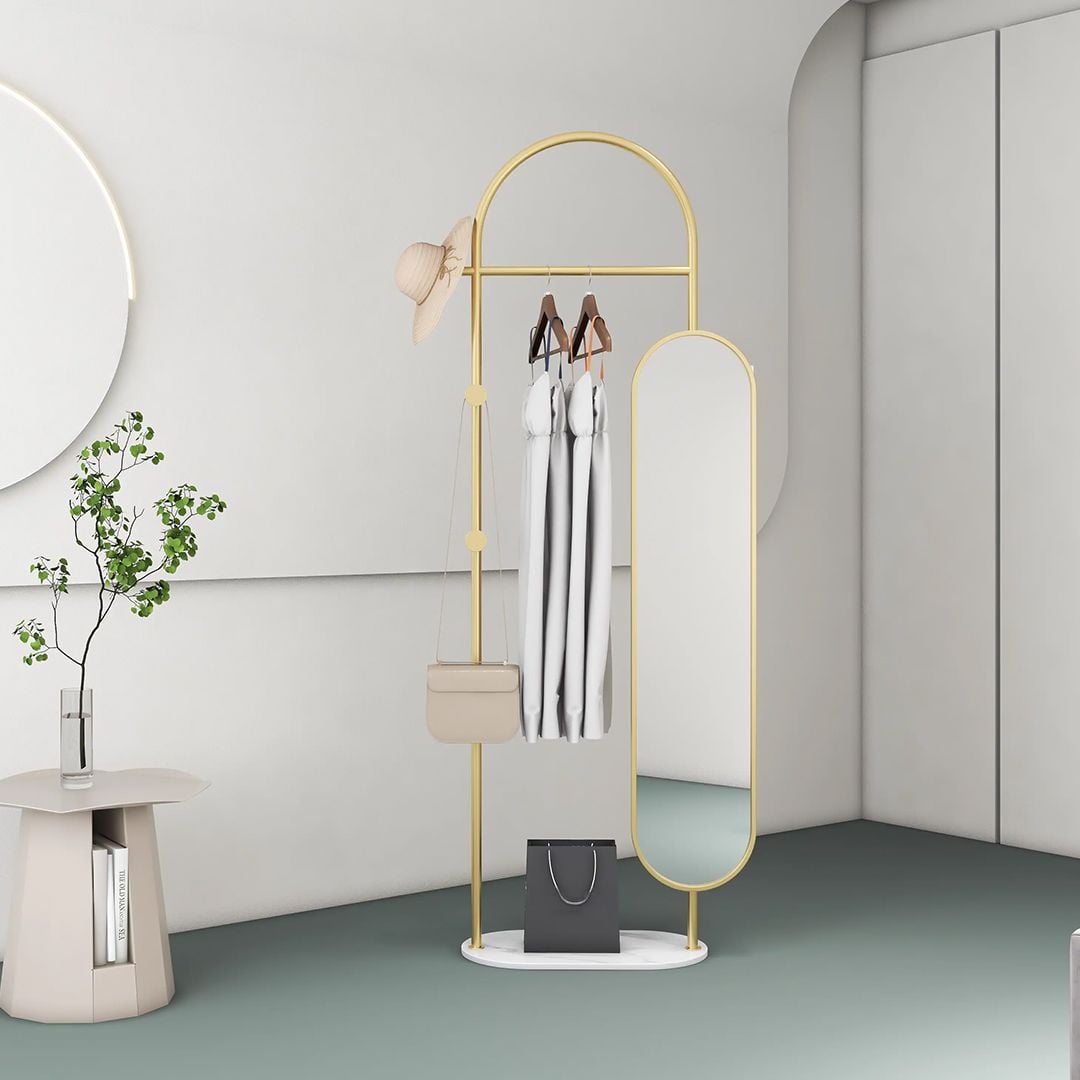 مرآة مع شماعة بتصميم عصري - 10