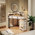 طاولة مكياج بمرآة LED دائرية - 16