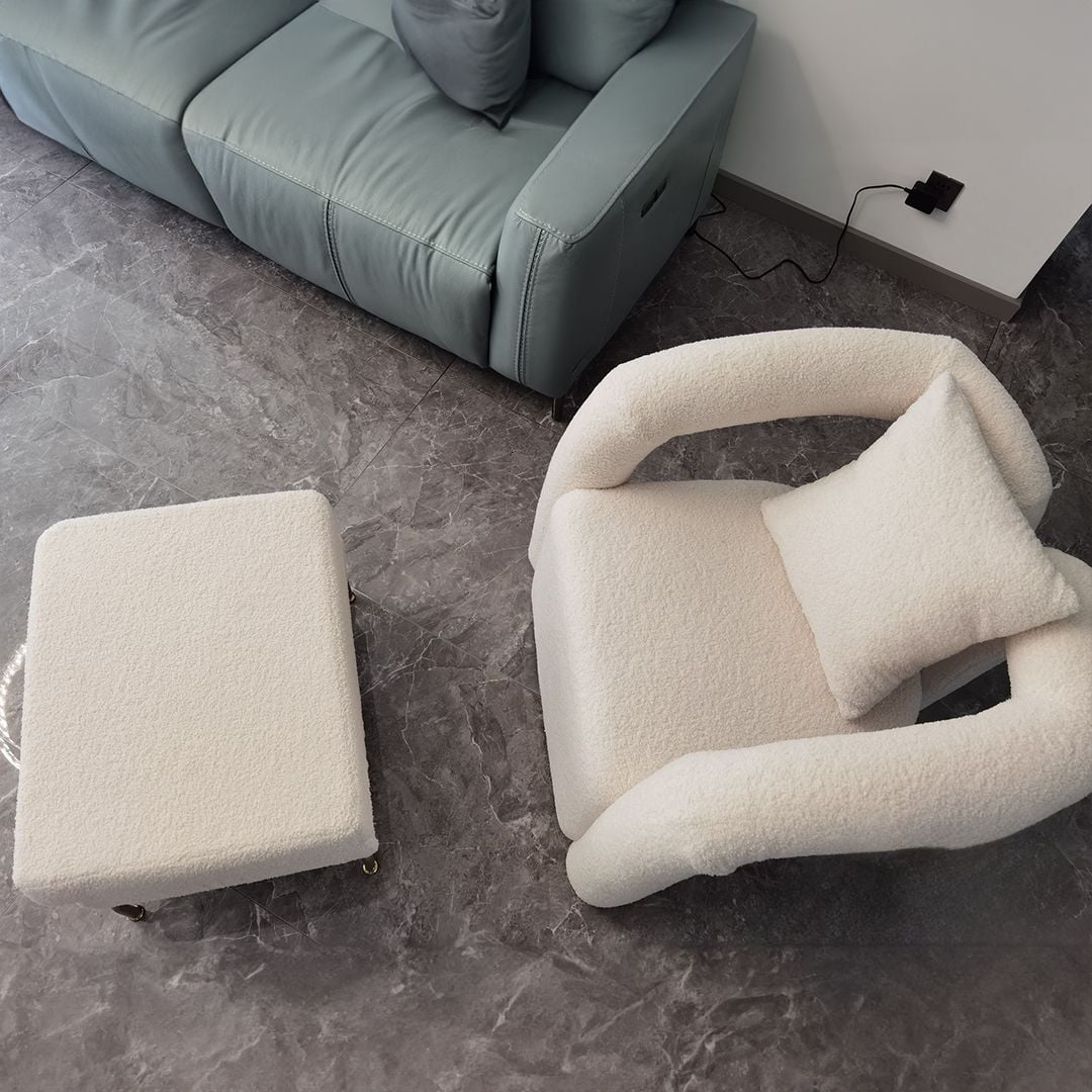 Velvet Chair with Footrest product thumbnail 10