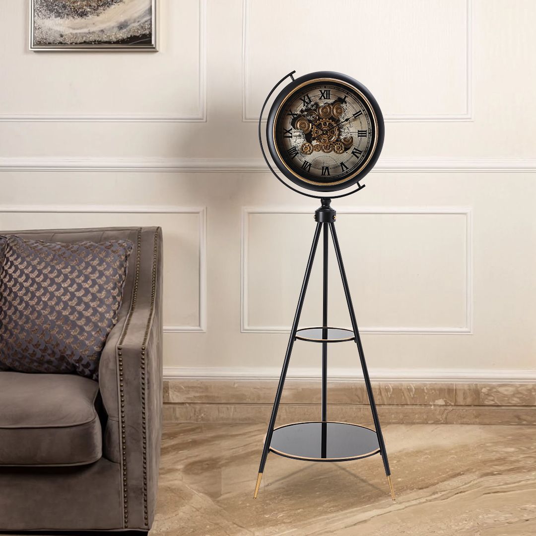 ساعة أرضية بتصميم تروس فني فاخر - 3