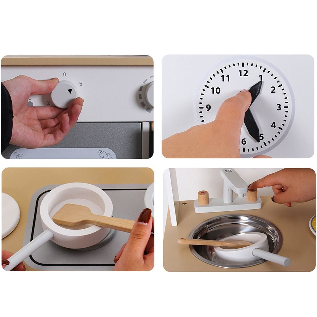 Wooden Children's Kitchen with Cooking Utensils product thumbnail 8