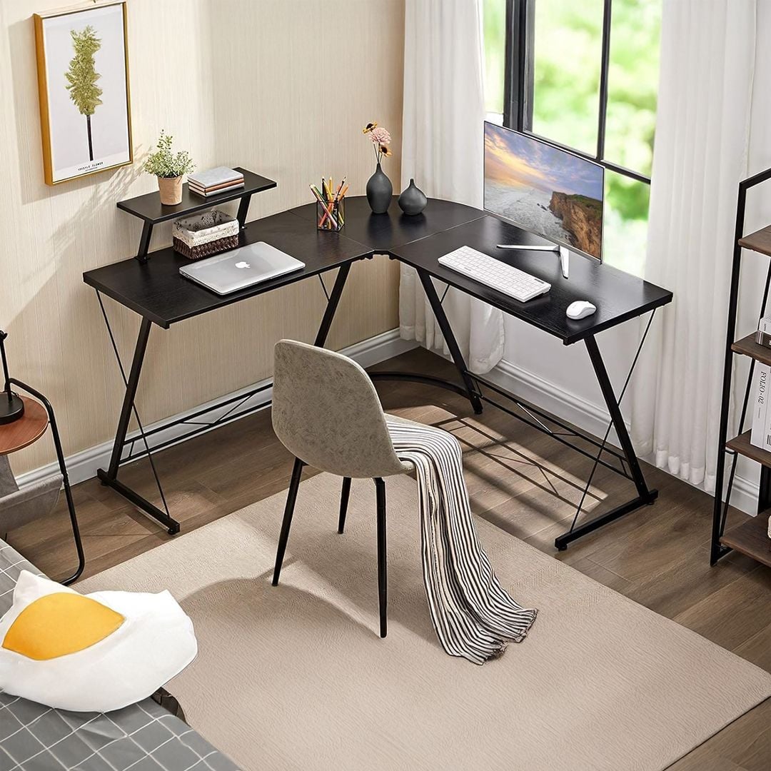 مكتب خشبي على شكل حرف L - 13