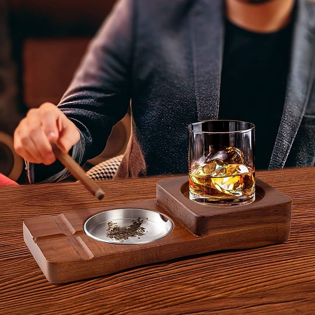 Wooden Ashtray with Cup Coaster product thumbnail 3